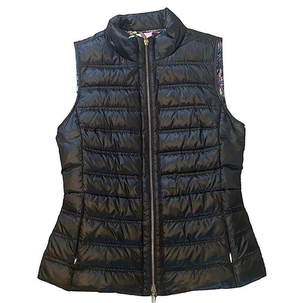 Lilly Pulitzer Elana Puffer Down Black Vest